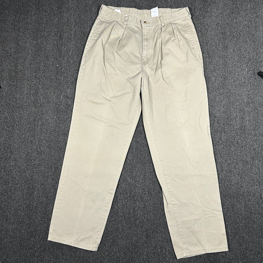 Duck Head Pleated Chino Pants Mens 32x30 Khaki Tan Excellent Cotton Twill Casual